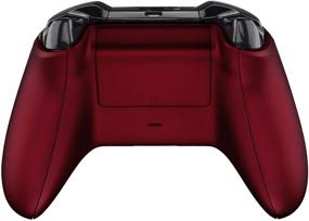 img 2 attached to 🎮 eXtremeRate Scarlet Red Soft Touch Custom Bottom Shell Back Panels for Xbox One S &amp; One X Controller - Model 1708, Replacement Back Shell Side Rails w/Battery Cover