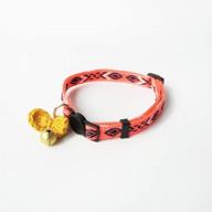 🐱 m-young tribal geometric adjustable breakaway cat collar with bell, bow tie, and safety features (8.6''-13.8'') logo