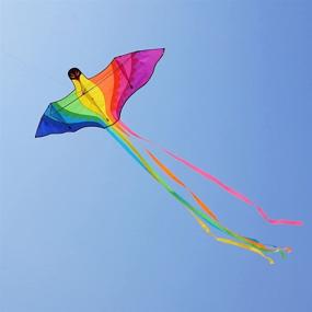 img 3 attached to 🦜 Colorful Besra Rainbow Parrot/Eagle Kite Phoenix Bird Kite for Beach & Park Activities with Long Tails