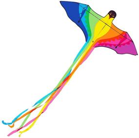 img 4 attached to 🦜 Colorful Besra Rainbow Parrot/Eagle Kite Phoenix Bird Kite for Beach & Park Activities with Long Tails