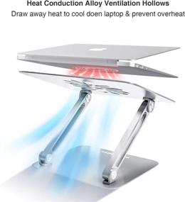 img 1 attached to 💻 Skrebba Laptop Stand: Adjustable Ergonomic Holder with Heat-Vent, Elevates MacBook, Air, Pro & All Laptops 10-17" - Silver