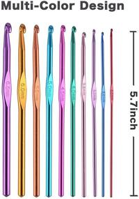 img 3 attached to 🧶 Premium 100PCS Crochet Hooks Set by Maznyu – Multicolor Ergonomic Crochet Needles in 22 Sizes for Beginners and Experienced Crochet Lovers - DIY Knitting Tools