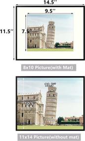 img 2 attached to 🖼️ Golden State Art, 11x14 Aluminum Metal Frame with Ivory Mat for 8x10 Pictures - Wall Mounting - Real Glass (Black, Pack of 3) - Includes Sawtooth Hangers and Spring Clips