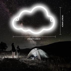 img 3 attached to 🌧️ XIYUNTE Cloud Neon Sign: Stylish Wall Decor with Cold White Cloud Light – USB/Battery Powered Aesthetic Lighting for Bedroom, Kids Room, Bar, and Nursery