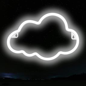 img 4 attached to 🌧️ XIYUNTE Cloud Neon Sign: Stylish Wall Decor with Cold White Cloud Light – USB/Battery Powered Aesthetic Lighting for Bedroom, Kids Room, Bar, and Nursery