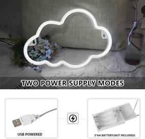 img 1 attached to 🌧️ XIYUNTE Cloud Neon Sign: Stylish Wall Decor with Cold White Cloud Light – USB/Battery Powered Aesthetic Lighting for Bedroom, Kids Room, Bar, and Nursery