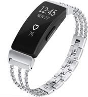 💃 браслеты fastgo из нержавеющей стали с регулировкой для fitbit inspire 2/inspire hr/inspire band, стильный нарядный браслет с ремешками с измерением пульса для fitbit inspire, аксессуары для женщин и девушек. логотип