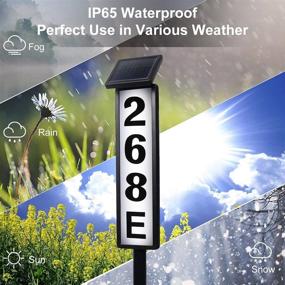 img 2 attached to 🌞 Waterproof Solar Address Sign Lighted House Numbers for Yard, Garden, and House Address Plaques - 35.3 inches Height