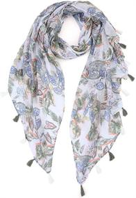 img 4 attached to Lightweight Floral Scarf for Women: Stylish Accessories