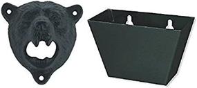img 2 attached to Dayz Iron Bear Teeth Wall Mount Bottle Opener and Cap Catcher Set (Black Bear Opener + Black Catcher) - Enhanced SEO