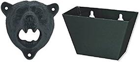 img 4 attached to Dayz Iron Bear Teeth Wall Mount Bottle Opener and Cap Catcher Set (Black Bear Opener + Black Catcher) - Enhanced SEO