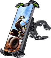 🚲 anemat bike phone mount holder - motorcycle phone mount, mountain bike accessories for adults, scooter [easy one hand operation] handlebar kit cell phone clip - fits 4.7 to 7 inch smartphones - green logo