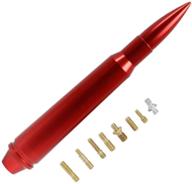 📡 red antenna bullet, 5.7-inch heavy gauge billet aluminum, compatible with 2006-2010 hummer h3, 2009-2017 dodge ram truck 1500, 1989-2017 davidson, enhances am/fm signal reception, short replacement antenna logo