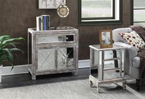 img 1 attached to 🌟 Convenience Concepts Gold Coast Vineyard 3 Drawer Mirrored End Table: Elegant Weathered White and Mirror Design for Added Style