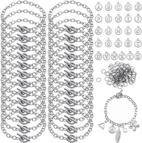 img 4 attached to Bracelet Bracelets Alphabet Pendants Jewelry