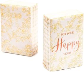 img 1 attached to 🎍 Bamboo Facial Sheets (60 Pack) for Wedding Guests, Delightful Happy Tears Tissue Packs