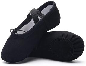 img 4 attached to 🩰 Ruqiji Ballet Toddlers Canvas Slippers: Stylish and Comfy Girls' Shoes