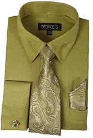 img 1 attached to 👔 Stylish Georges Hankie Cufflink AH619 BGD 16 16 2 34 35 for Men's Shirt – Must-have Clothing Accessory