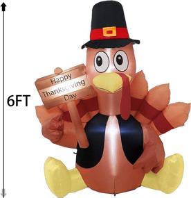 img 1 attached to 🦃 6FT Lighted Blow up Turkey: Fun Thanksgiving Inflatable with LED Lights for Outdoor Decor