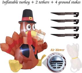 img 2 attached to 🦃 6FT Lighted Blow up Turkey: Fun Thanksgiving Inflatable with LED Lights for Outdoor Decor