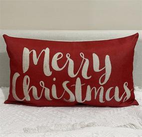 img 3 attached to 🎄 Festive Christmas Pillow Covers: 12x20 Merry Christmas Decorations for Sofa Couch and Porch Cushions