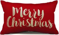 🎄 festive christmas pillow covers: 12x20 merry christmas decorations for sofa couch and porch cushions logo