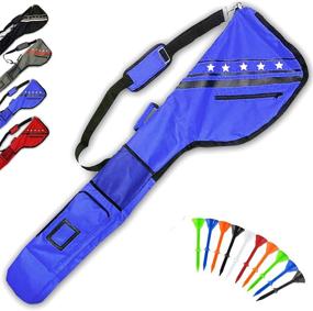 img 4 attached to Golf Club Carry Bags - Waterproof & Lightweight Sunday Bag, Thick, Foldable with Plastic Tees - Durable Clubs Travel Carrier Case for Men & Women Golfers - Ideal for Driving Range Practice & Training - Great Golf Gift