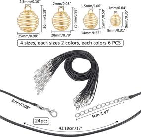 img 3 attached to 🐼 PandaHall Set of 48 Iron Spiral Bead Cages Pendants with 24 Leather Cords for Jewelry Making and Crafting, 9mm/15mm/25mm/30mm – Ideal for Necklaces, Earrings, and More