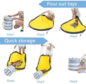img 2 attached to 🧸 CHIVENIDO Toy Storage Basket with Play Mat: 2-in-1 Large Toy Chest and Quick Storage Bag for Kids