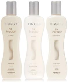 img 4 attached to 💆 Набор подарочный Biosilk Silk Therapy Trio: роскошный уход за волосами в стильной упаковке.