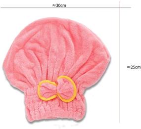 img 3 attached to 👩 Yomigoo Hair Drying Towel 3-Pack: Quick Dry Microfiber Hair Towel Wrap for Women with Long & Thick Hair - Super Absorbent Bath Accessories in Coffee, Light Pink, and Dark Pink