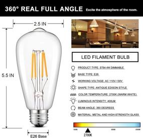 img 3 attached to 💡 CRLight Dimmable LED Incandescent Equivalent Filament Bulb