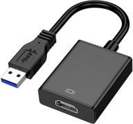 адаптер usb к hdmi - подключение нескольких мониторов, проекторов и hdtv с видео и аудио графикой высокой четкости 1080p - совместим с windows 10/8.1/8/7 - черный логотип