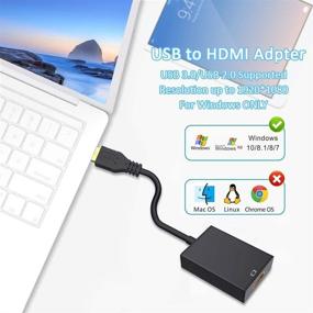 img 3 attached to Адаптер USB к HDMI - Подключение нескольких мониторов, проекторов и HDTV с видео и аудио графикой высокой четкости 1080P - Совместим с Windows 10/8.1/8/7 - Черный