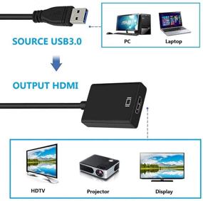 img 1 attached to Адаптер USB к HDMI - Подключение нескольких мониторов, проекторов и HDTV с видео и аудио графикой высокой четкости 1080P - Совместим с Windows 10/8.1/8/7 - Черный