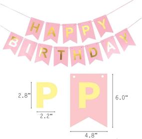 img 2 attached to 🎉 OuMuaMua Pink Gold Birthday Party Decorations for Women & Girls - Pink Birthday Set with Banner, Balloons, Pom Poms, Garland, and Swirls - Ideal for Women & Girls Birthday Party Decor