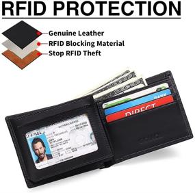 img 3 attached to Genuine Leather Bifold Wallet with RFID Blocking