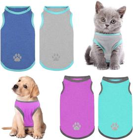 img 4 attached to URATOT Quick-Dry Lightweight Stretchy Dog Shirts | Reflective Label Tank Top Puppy Outfit | Sleeveless Vest Cat Shirts & Dog Clothes