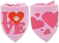 🐶 adorable reversible valentine's day dog bandanas for medium to large dogs with heart and love design - pink accessories logo