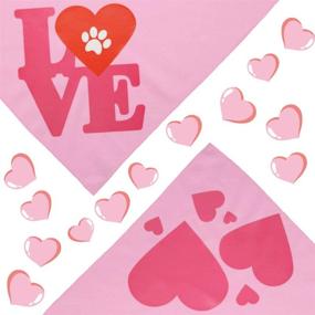 img 2 attached to 🐶 Adorable Reversible Valentine's Day Dog Bandanas for Medium to Large Dogs with Heart and Love Design - Pink Accessories