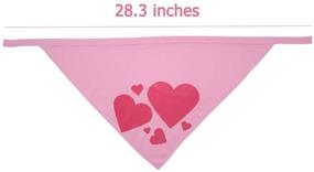 img 3 attached to 🐶 Adorable Reversible Valentine's Day Dog Bandanas for Medium to Large Dogs with Heart and Love Design - Pink Accessories