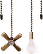 🔗 bronze ceiling fan pull chain set with connector - 2 pack, 12 inches beaded ball fan pulls - 3mm diameter логотип