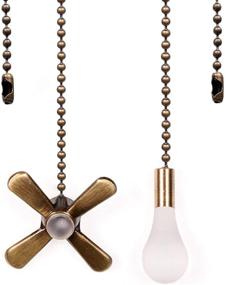 img 4 attached to 🔗 Bronze Ceiling Fan Pull Chain Set with Connector - 2 Pack, 12 Inches Beaded Ball Fan Pulls - 3mm Diameter