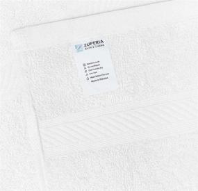 img 2 attached to 🛀 Zuperia 100% Cotton Luxury Bath Washcloths - 24 Pack 12x12 Inches, Face Towels for Bright White Essential Cleaning in Bathroom