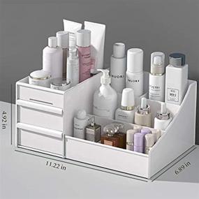 img 3 attached to White Vanity Makeup Organizer with Drawers for Cosmetics, Brushes, Eyeshadow, 💄 Lipstick, and Jewelry – Desktop Dresser Countertop Holder for Skincare and Beauty Essentials