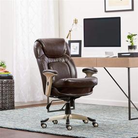 img 3 attached to 💺 Serta Ergonomic Executive Office Chair: Motion Technology, Adjustable Mid Back Design, With Lumbar Support in Brown Bonded Leather