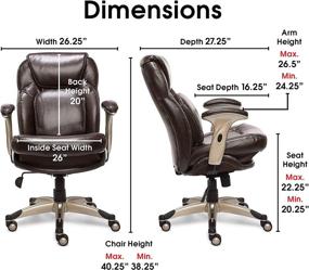 img 2 attached to 💺 Serta Ergonomic Executive Office Chair: Motion Technology, Adjustable Mid Back Design, With Lumbar Support in Brown Bonded Leather