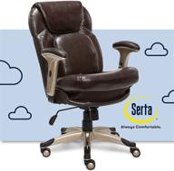 💺 serta ergonomic executive office chair: motion technology, adjustable mid back design, with lumbar support in brown bonded leather логотип