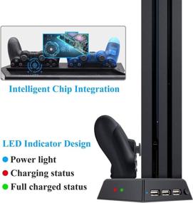 img 3 attached to 🎮 PS4 Pro Vertical Stand with Cooling Fan, Controller Charging Station and LED Charging Indicator - FASTSNAIL Compatible with Playstation 4 Pro, Charger for DualShock 4 Controllers
