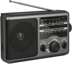 img 4 attached to 📻 Highly Portable AM FM Radio Transistor Radio Powered by 4 D-Cell Batteries or AC with Outstanding Reception, Large Speaker, 3.5 mm Earphone Jack, Dual Tone Mode, Sturdy Handle for Indoor or Outdoor Usage